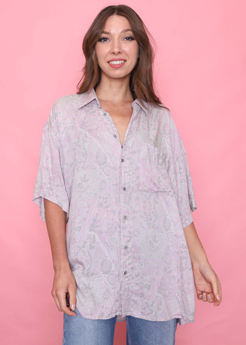Vintage Patterned Short Sleeve Shirt