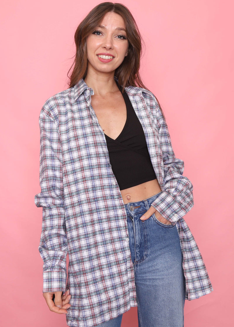 Vintage Check Patterned Long Sleeve Shirt