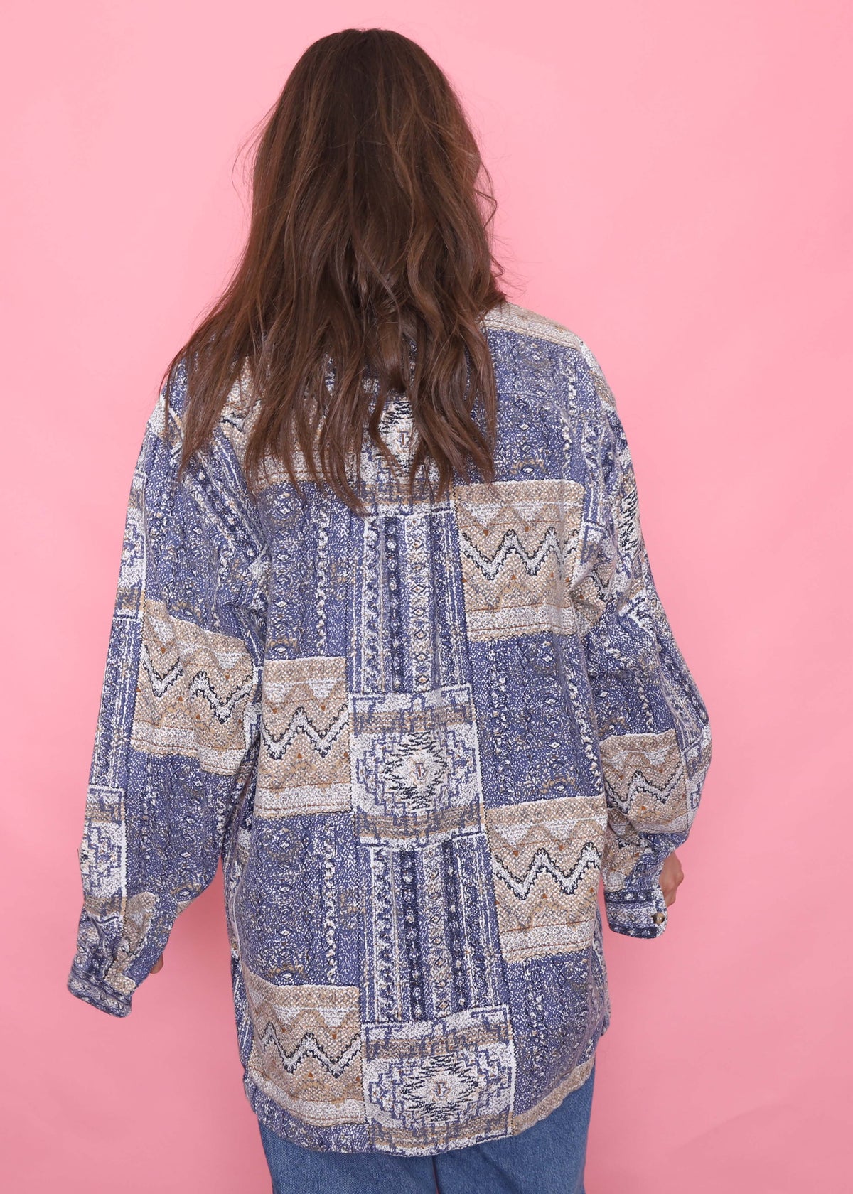 Vintage Patterned Long Sleeve Shirt