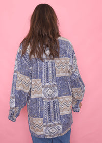 Vintage Patterned Long Sleeve Shirt