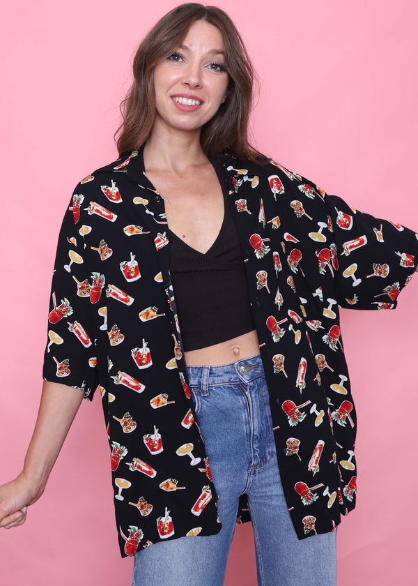 Vintage Patterned Short Sleeve Shirt