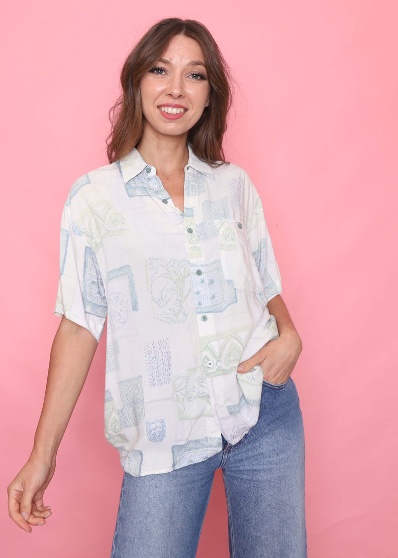 Vintage Patterned Short Sleeve Shirt