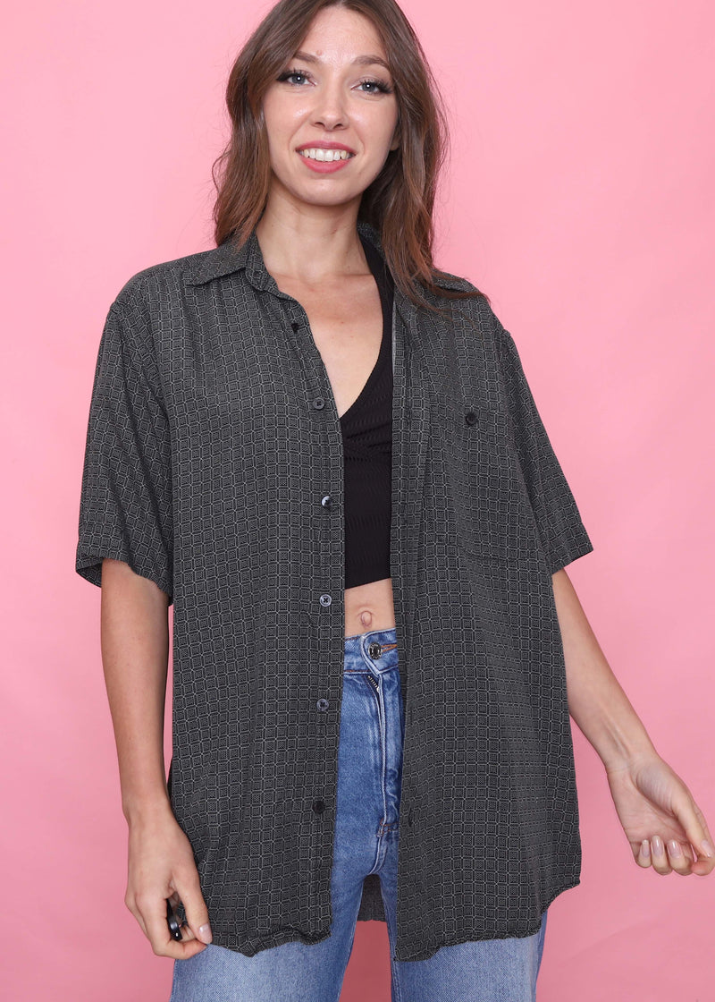 Vintage Patterned Short Sleeve Shirt