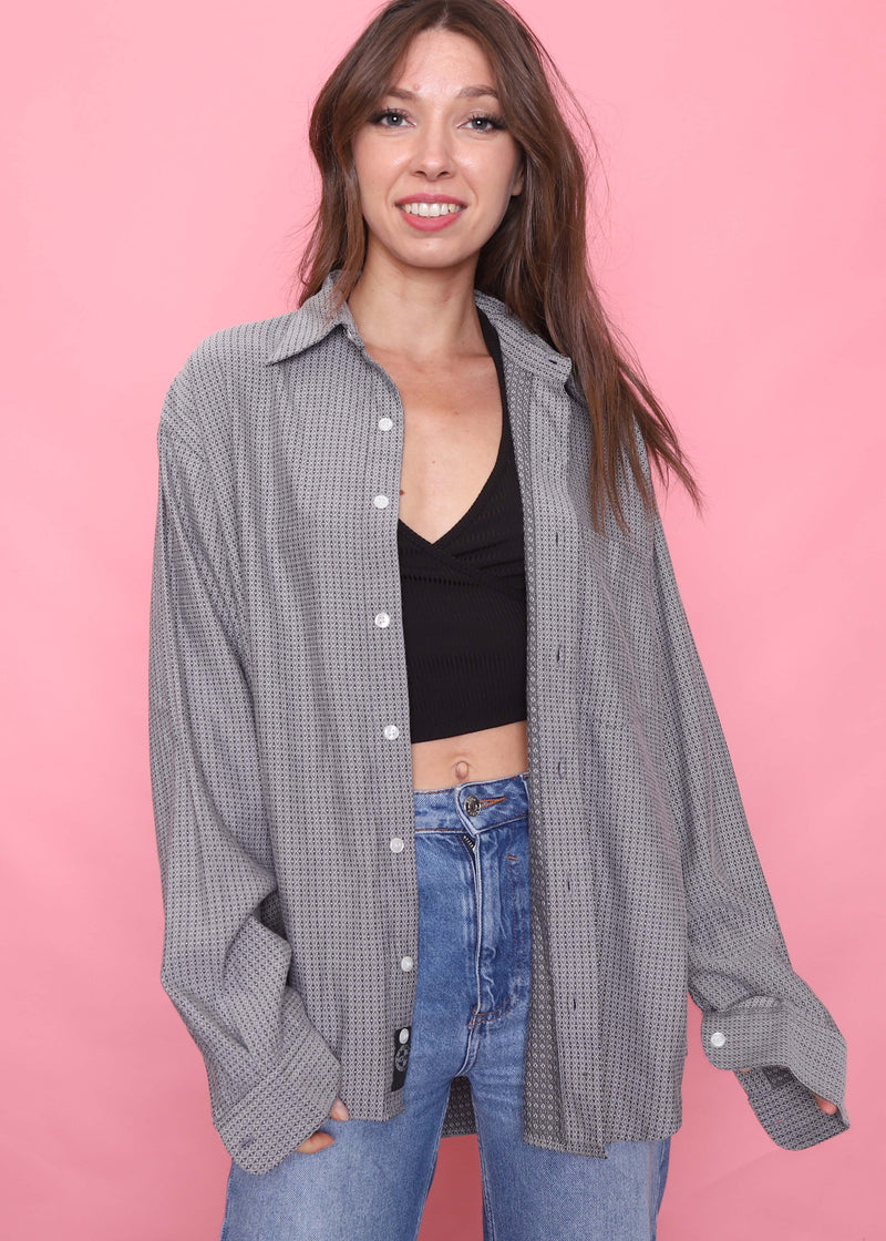 Vintage Patterned Long Sleeve Shirt