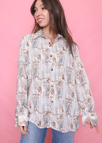 Vintage Patterned Long Sleeve Shirt