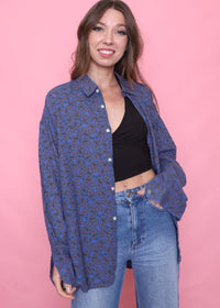 Vintage Patterned Long Sleeve Shirt