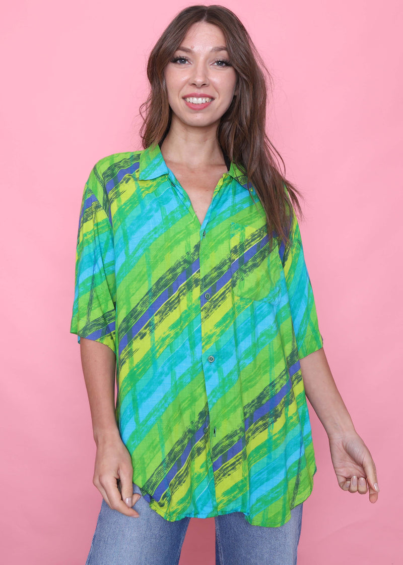 Vintage Patterned Short Sleeve Shirt