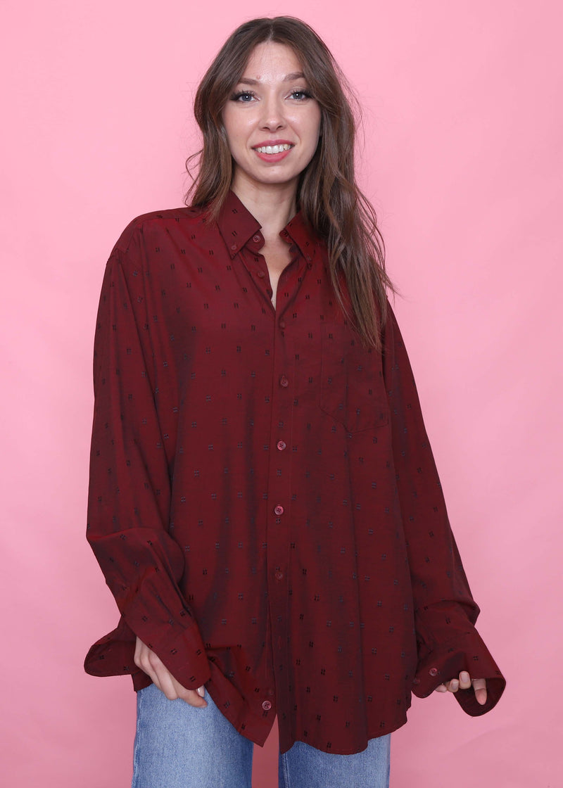 Vintage Patterned Long Sleeve Shirt