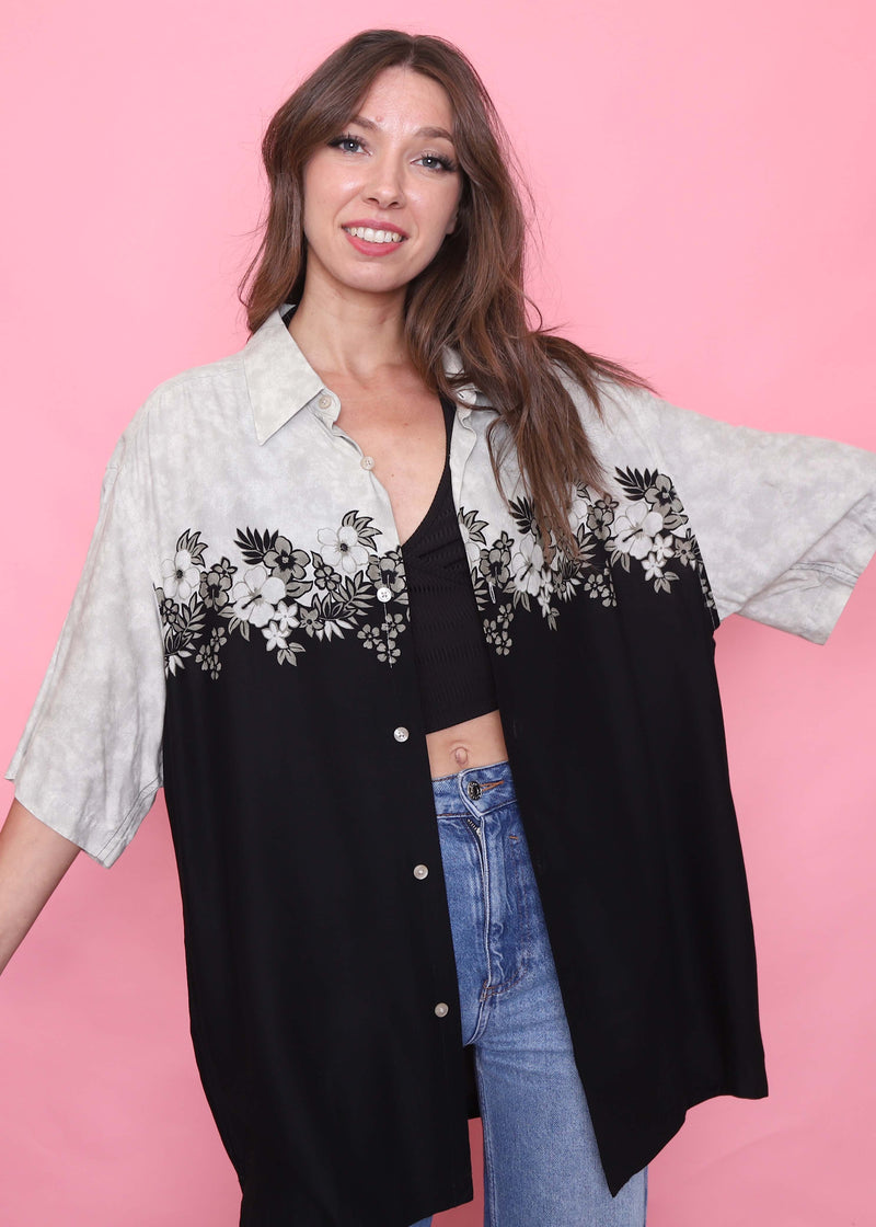Vintage Patterned Short Sleeve Shirt