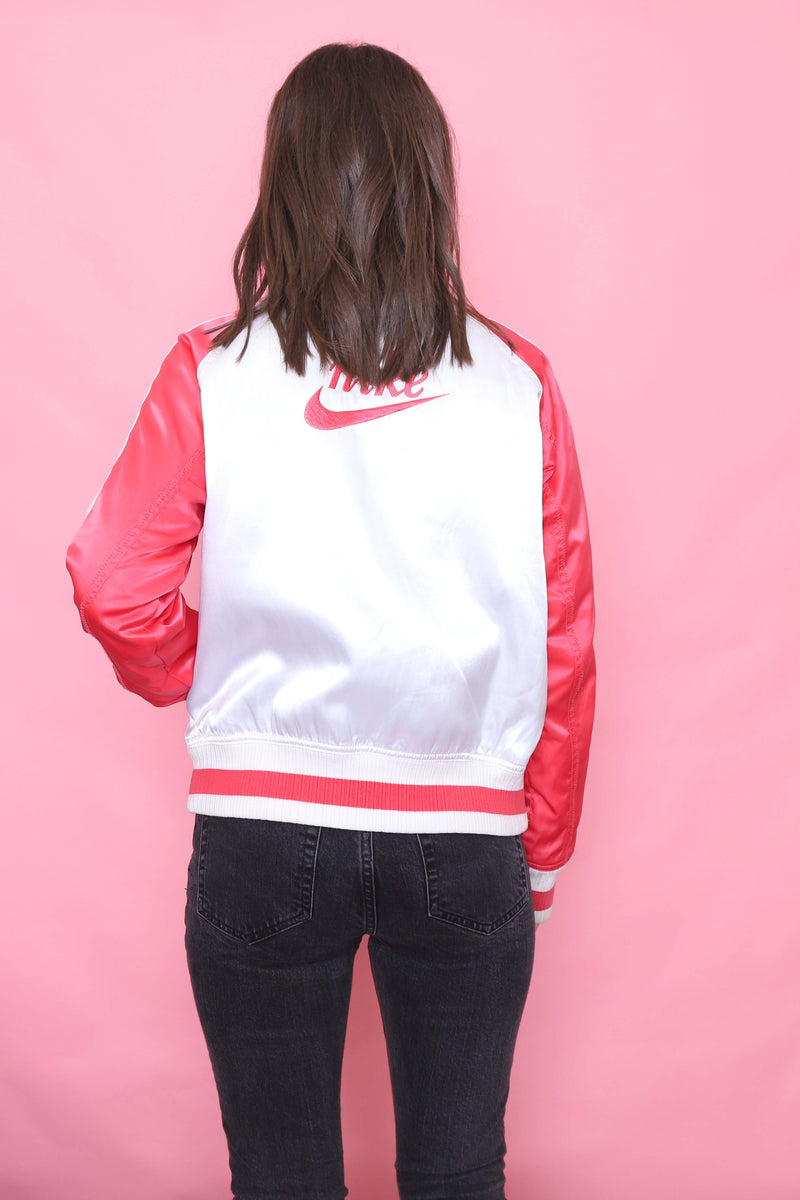 Pink nike hotsell bomber jacket