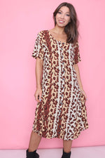 Vintage Leopard Print Button Down Dress