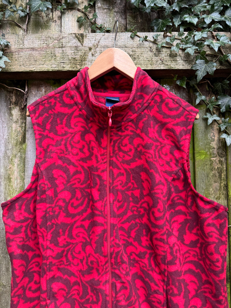 Vintage Patterned Fleece Gilet Bodywarmer