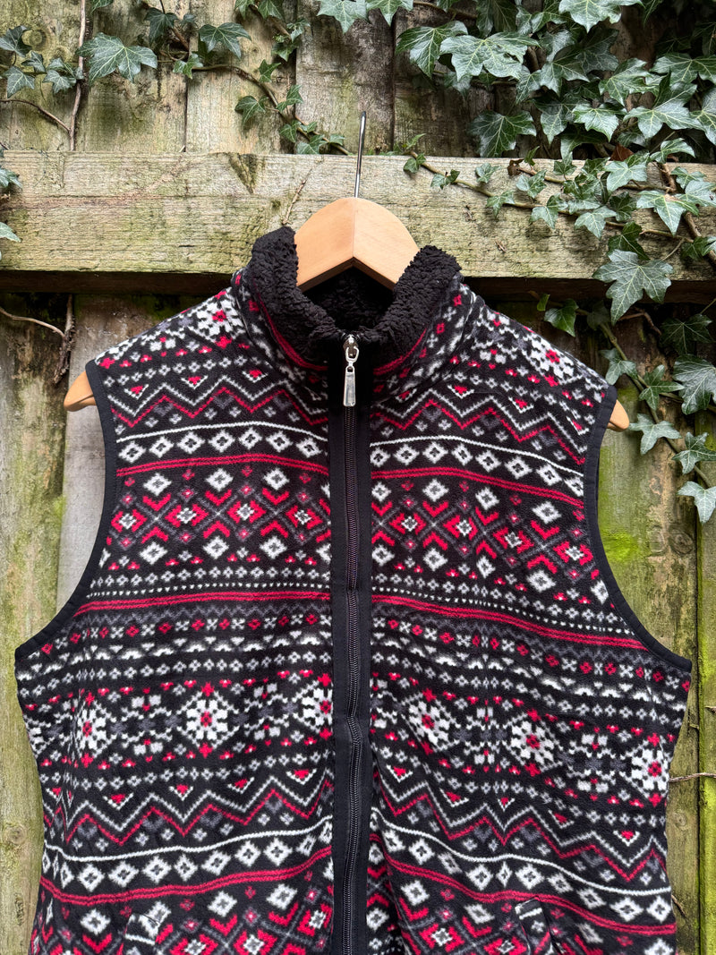 Vintage Patterned Fleece Gilet Bodywarmer