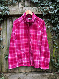 Vintage Check Patterned Full Zip Fleece