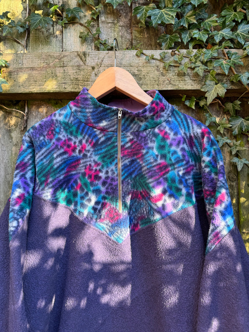 Vintage Patterned 1/4 Zip Fleece