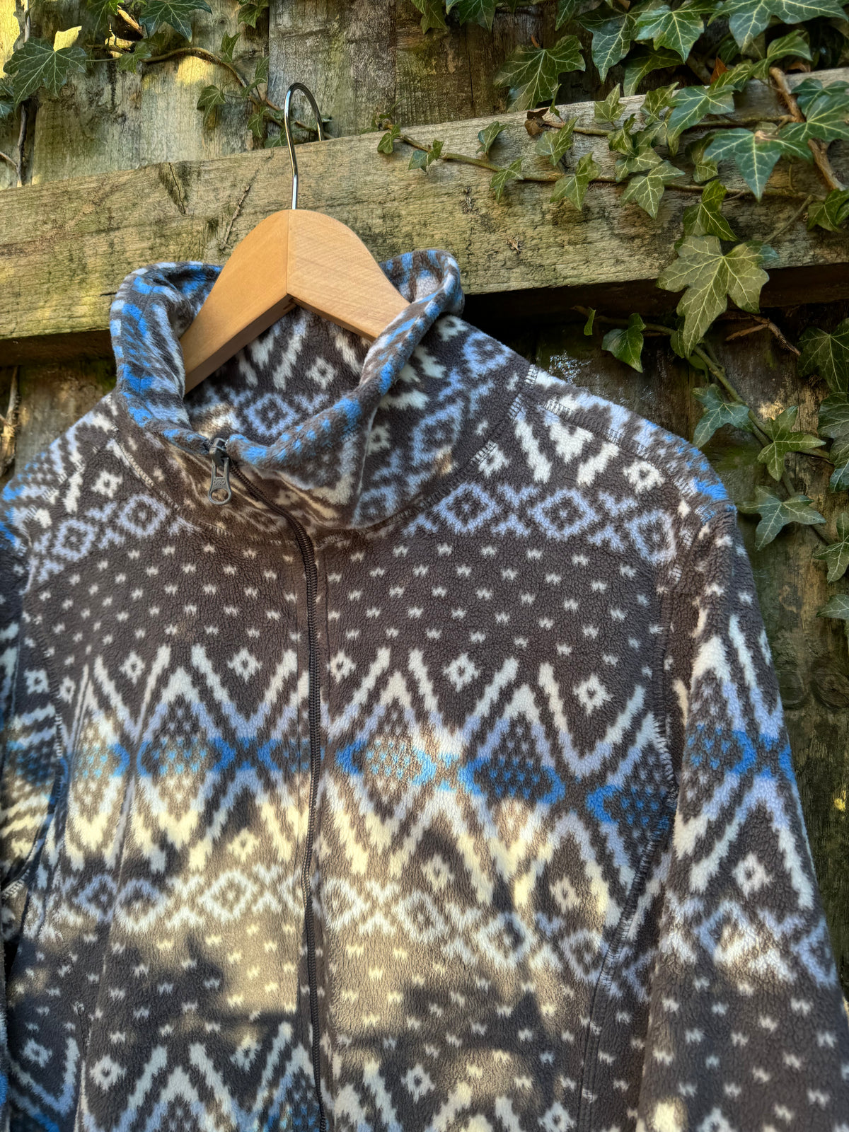 Old Navy Vintage Patterned Full Zip Fleece