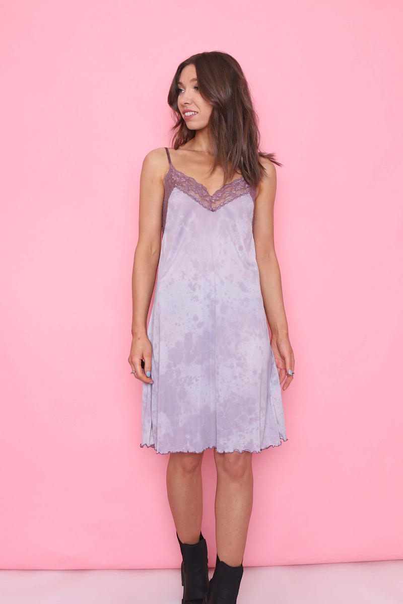 Vintage Lace Trim Semi Sheer Slip Dress
