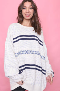 Vintage Patterned Knitted Jumper