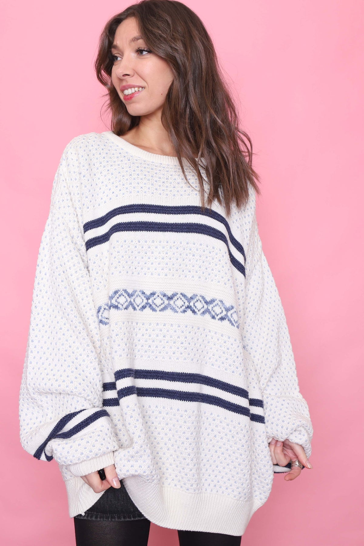 Vintage Patterned Knitted Jumper