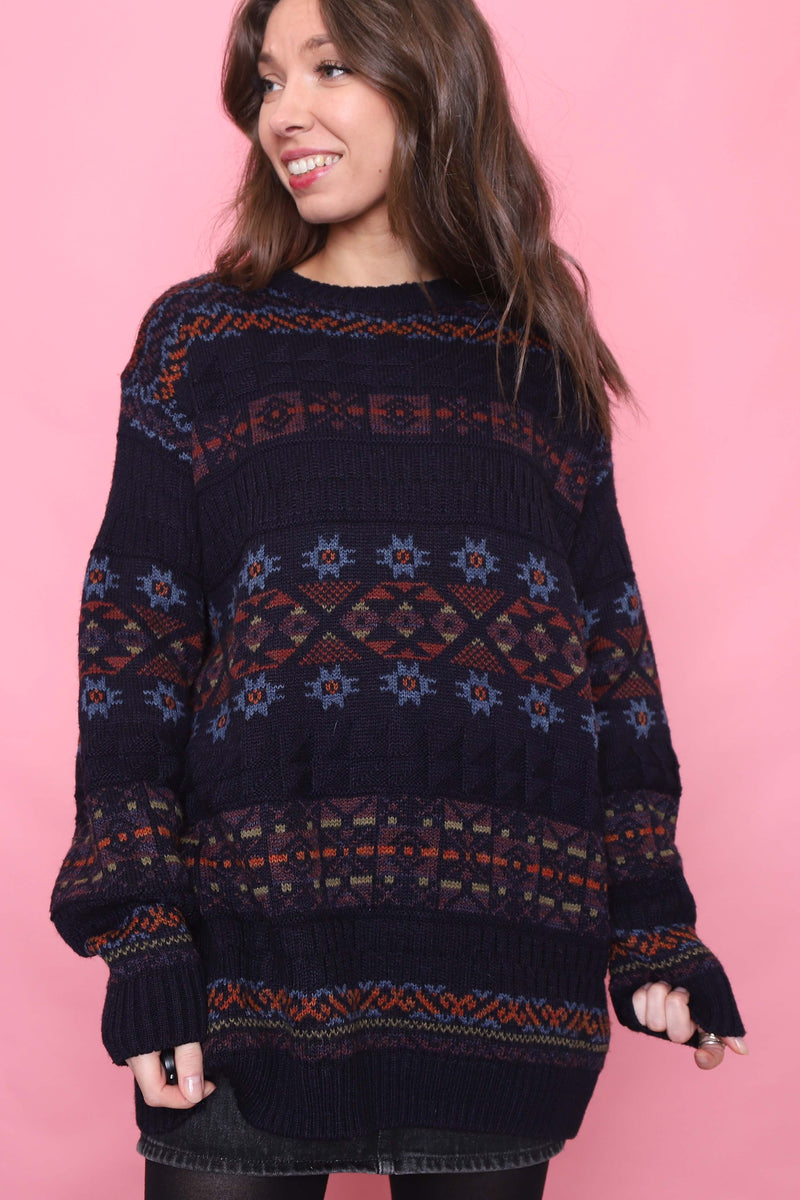 St Michael Vintage Patterned Knitted Jumper