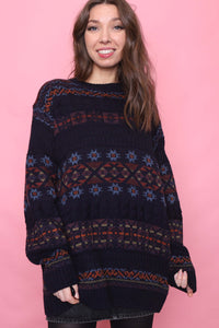 St Michael Vintage Patterned Knitted Jumper