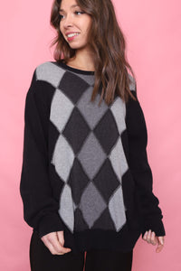 Vintage Argyle Pattern Knitted Jumper