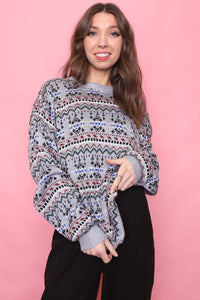 Vintage Patterned Knitted Jumper