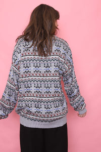 Vintage Patterned Knitted Jumper