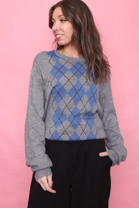 Vintage Argyle Pattern Knitted Jumper