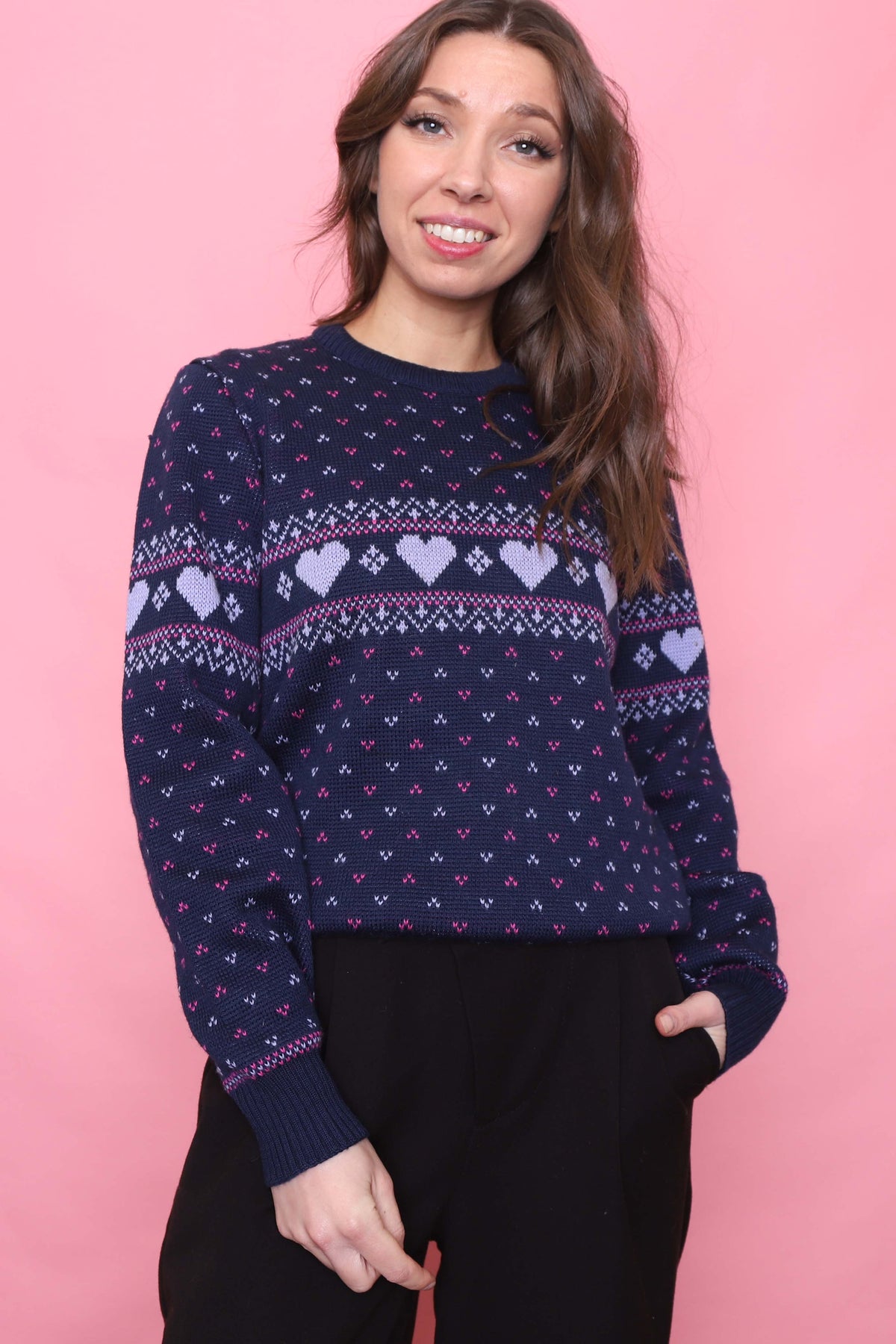 Vintage Patterned Knitted Jumper