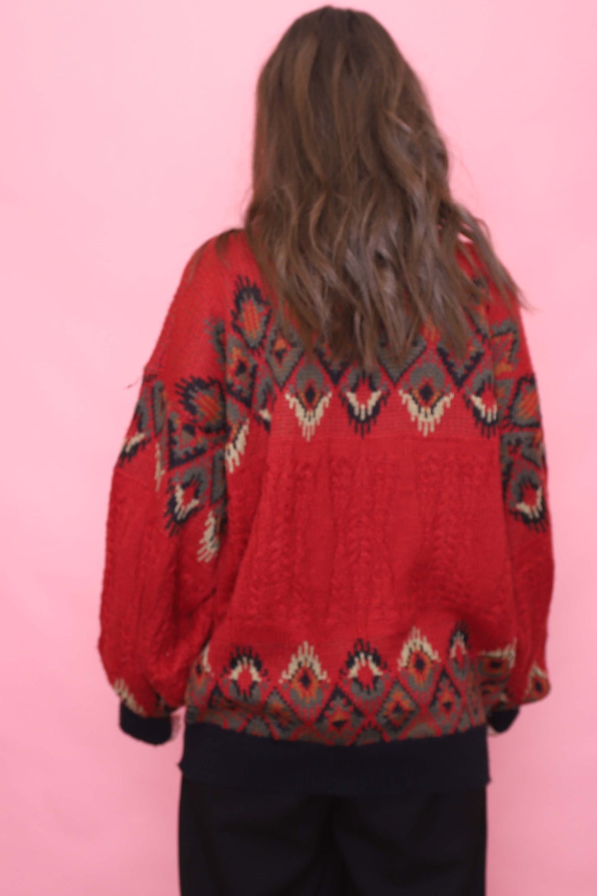 Vintage Patterned Knitted Jumper