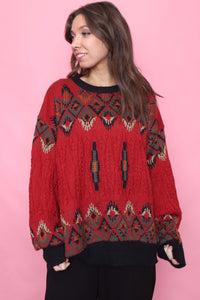 Vintage Patterned Knitted Jumper