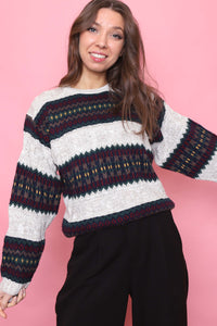 Vintage Patterned Knitted Jumper