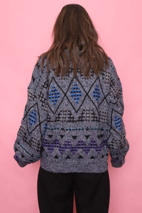 Vintage Patterned Knitted Jumper