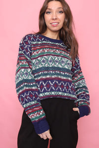 Vintage Patterned Knitted Jumper