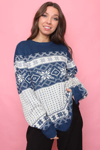 Vintage Patterned Knitted Jumper