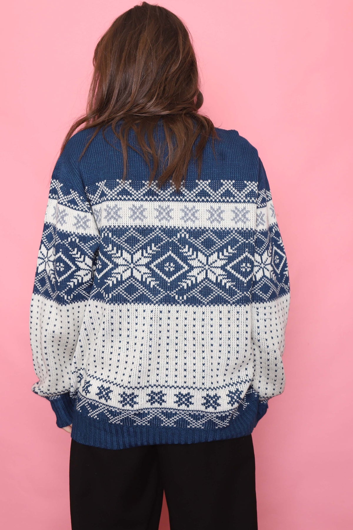 Vintage Patterned Knitted Jumper