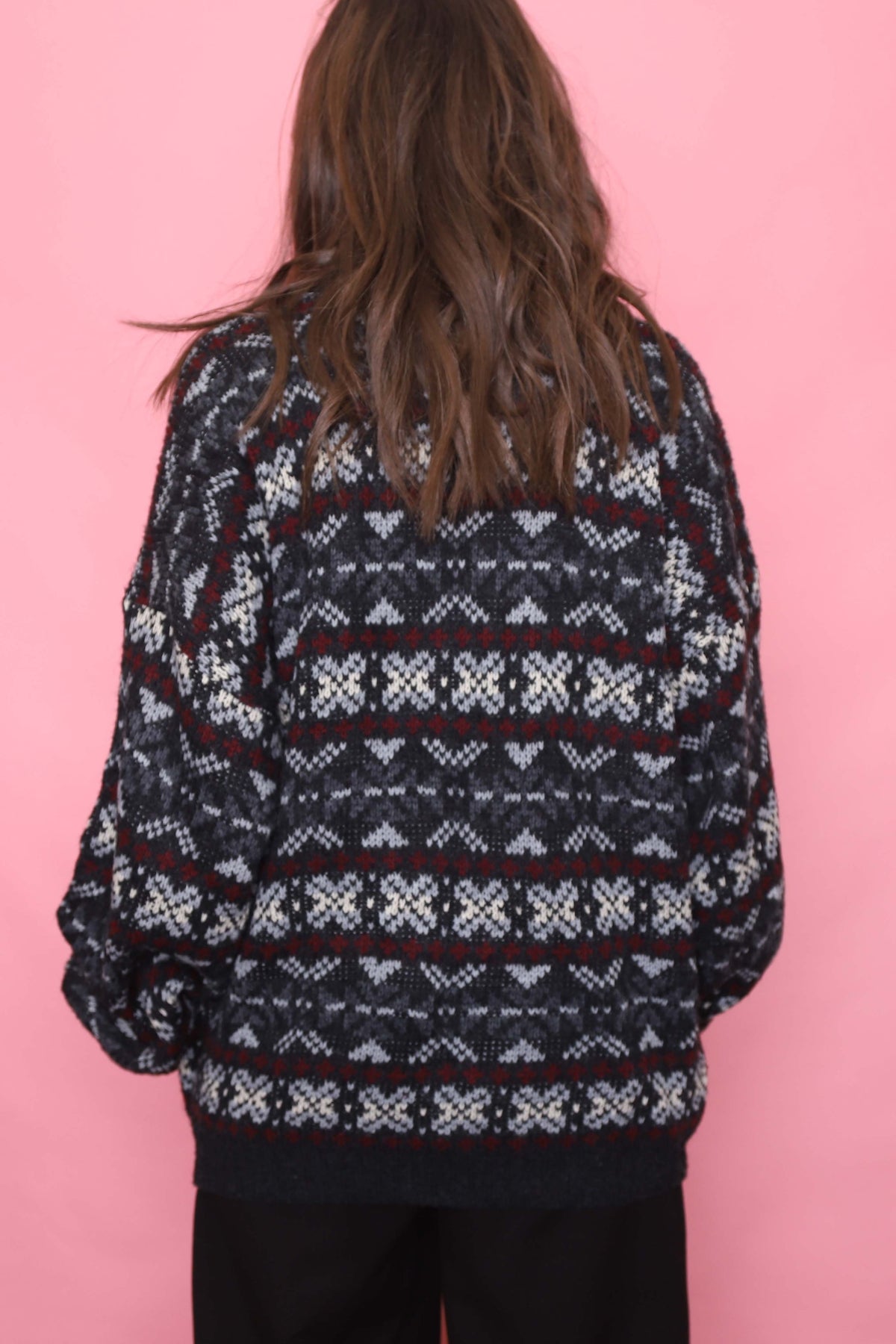 Vintage Patterned Knitted Jumper