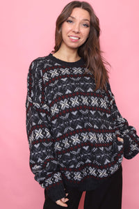 Vintage Patterned Knitted Jumper