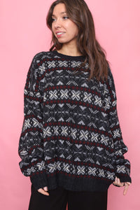 Vintage Patterned Knitted Jumper