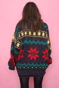 Vintage Patterned Knitted Jumper