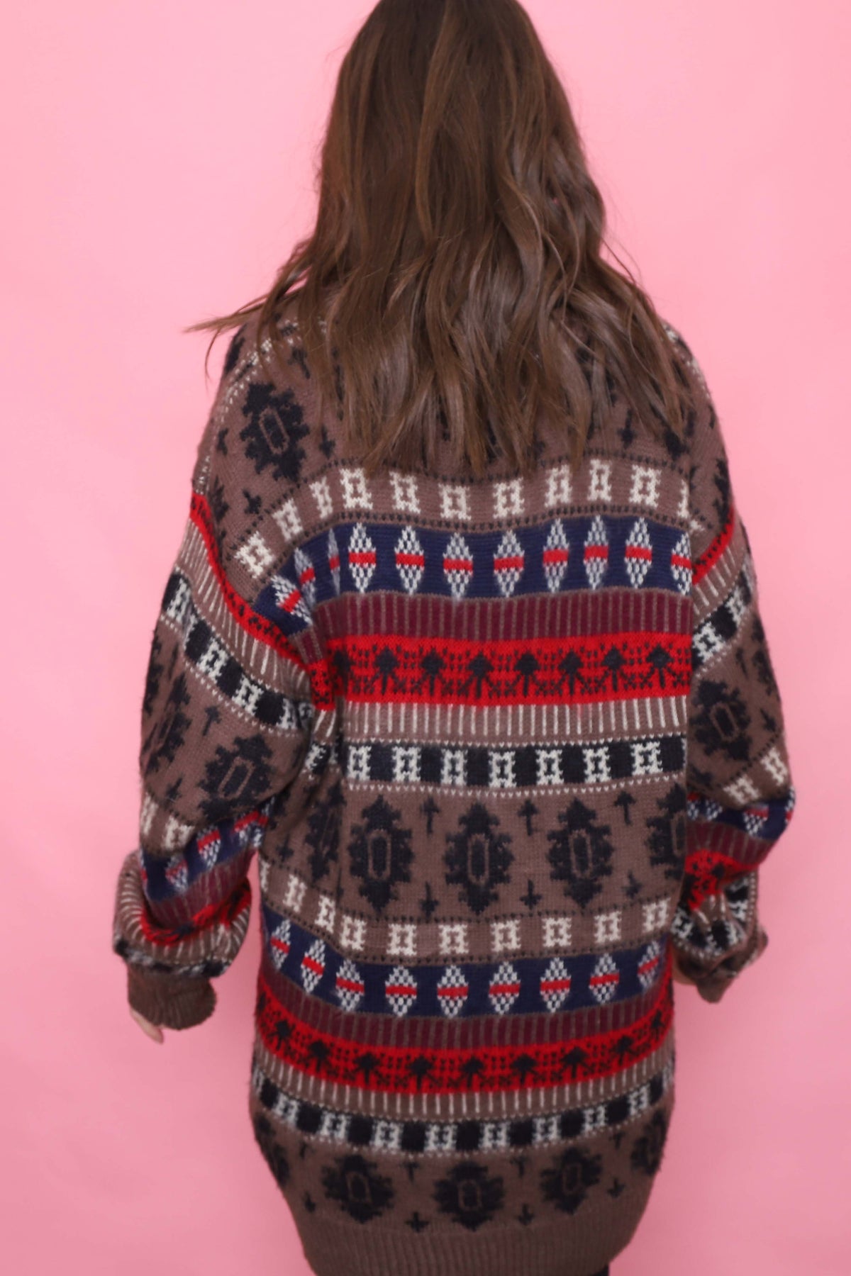 Vintage Patterned Knitted Jumper