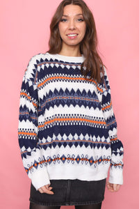 Vintage Patterned Knitted Jumper