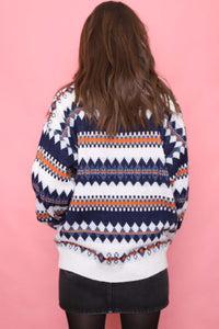 Vintage Patterned Knitted Jumper