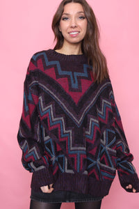 Vintage Patterned Knitted Jumper