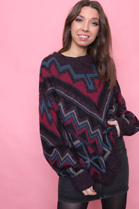 Vintage Patterned Knitted Jumper