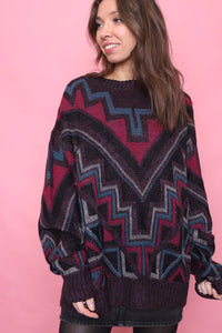 Vintage Patterned Knitted Jumper