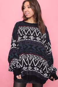 Vintage Patterned Knitted Jumper