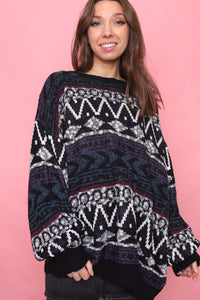 Vintage Patterned Knitted Jumper