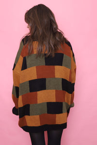 Vintage Colour Block Knitted Jumper